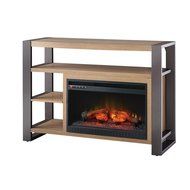 Glynnis 46 in. Media Console Infrared Modern Small Indoor Portable Electric Fireplace in Medium Ash Finish for... N3