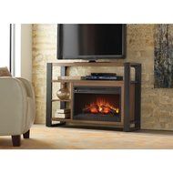 Glynnis 46 in. Media Console Infrared Modern Small Indoor Portable Electric Fireplace in Medium Ash Finish for... N4