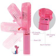 LETSBAY Foldable Hand Fans Battery Operated Rechargeable Handheld Mini Cooling Fan Electric Personal Fans Hand... N9