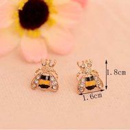 Lovely Rhinestone Bumble Bee Crystal Animal Ear Stud Earrings Jewelry Gift N2