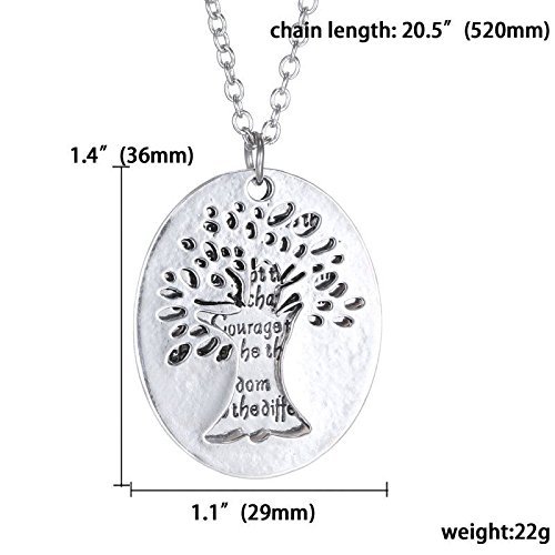 Serenity Prayer Tree Pendant Two Piece Necklace Religious Inspirational Jewelry N4