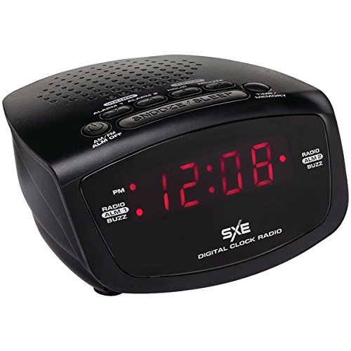 New SXE SXE86001 AM/FM Dual Alarm Clock Radio