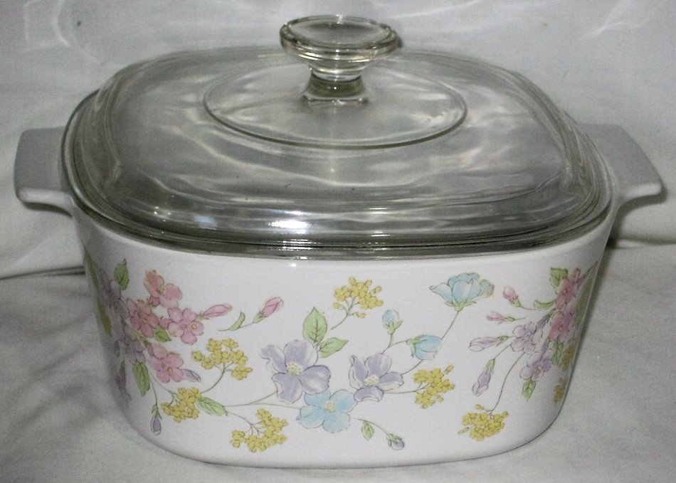 Corning Pastel Bouquet 3 Qt. Casserole with Lid N2