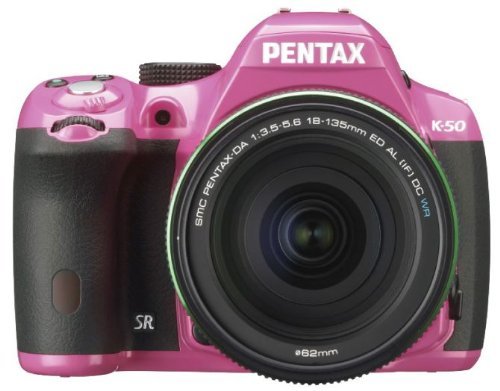 Pentax K-50 16MP Digital SLR Camera Kit with DA 18-135mm WR f3.5-5.6 Lens (Pink)