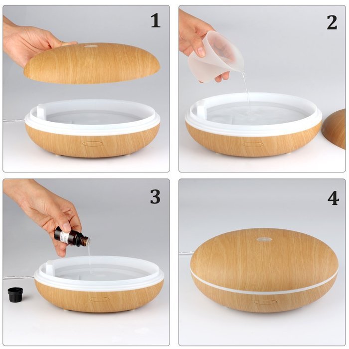 Bamb&uuml;si by Belmint Whisper-Quiet Ultrasonic Essential Oil Diffuser & Cool Mist Humidifier | Features 7-Color LED... N8