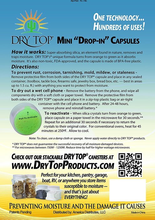DRY TOP 5pk Reusable Moisture Absorbing Dehumidifier N2