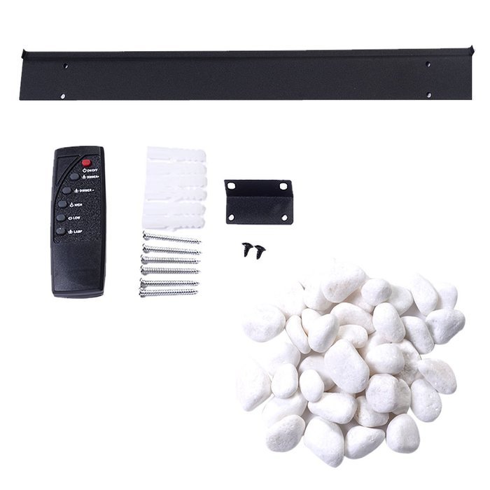 35"x22" 1500w Adjustable Electric Wall Mount Fireplace Heater Xl Large with Remote N3