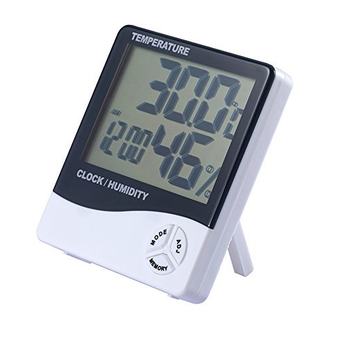 Jekewin Digital Hygrometer Indoor Humidity Meter and Alarm Clock and Temperature Monitor Thermometer Accurate...