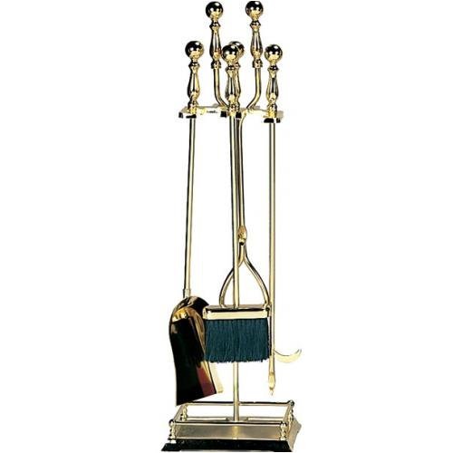 UniFlame 5 Piece Polished Brass Fireset (31.5in. High)