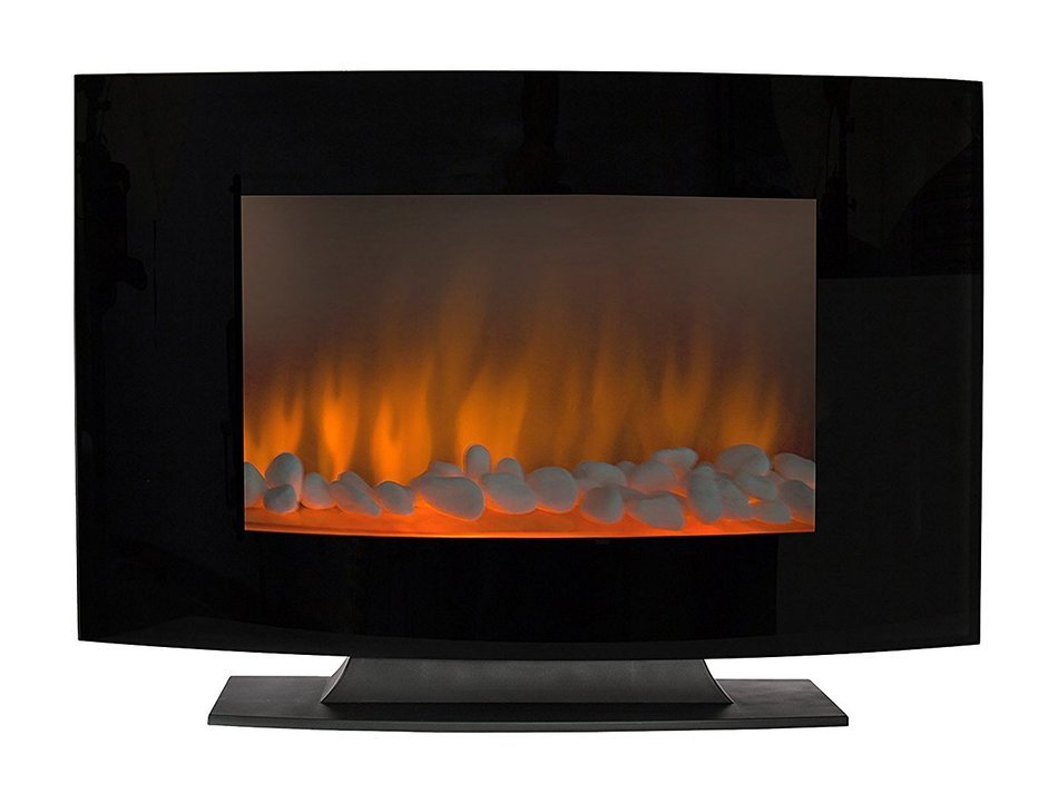 Best Choice Products Large 1500W Heat Adjustable Electric Wall Mount & Free Standing Fireplace Heater with Glass XL