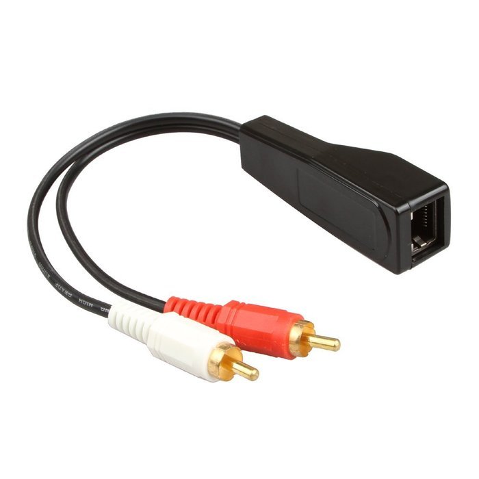 RELPER 2 Pack 3 RCA to RJ45 Balun Component Video and Audio Extender Over Cat5/6 Up to 600ft/200M N2