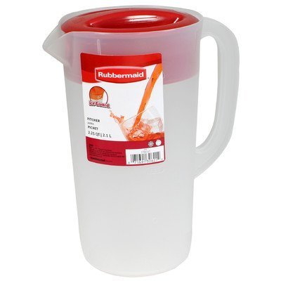 Rubbermaid Classic Pitcher 2-1/4 Qt. Clear, Red Bulk by Rubbermaid Inc