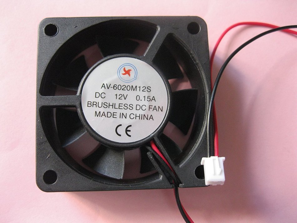 2 pcs Brushless DC Cooling Fan 12V 6020S 7 Blades 2 wire 60x60x20mm Sleeve-bearing Skywalking N2