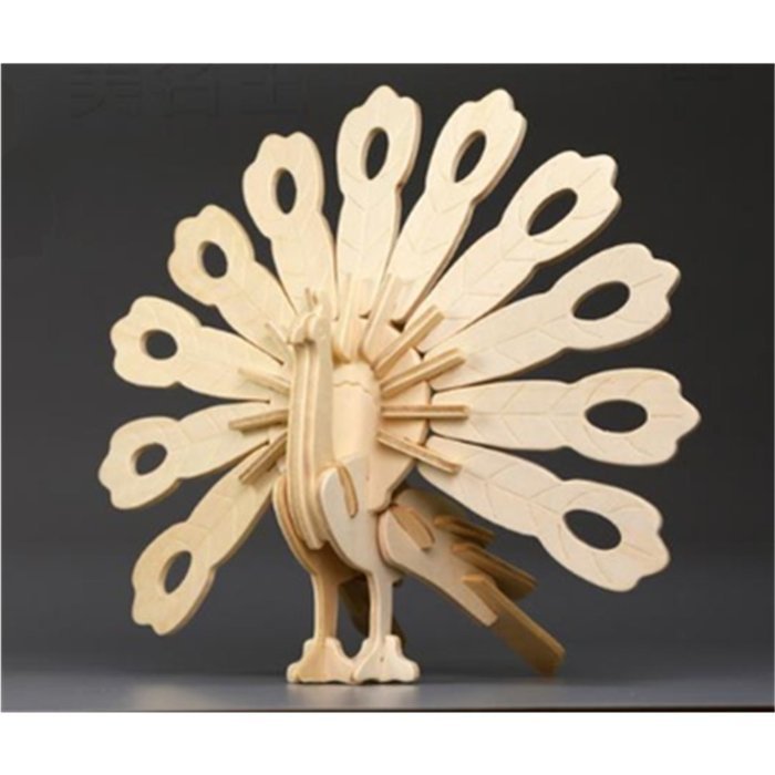 KAKA(TM) Creative 3-D Wooden Puzzle DIY Kits Child Educational 3D Wooden Jigsaw Puzzle Toy Brick Block Wood -Elk N4