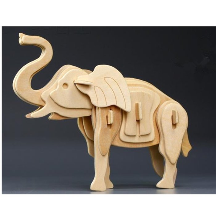 KAKA(TM) Creative 3-D Wooden Puzzle DIY Kits Child Educational 3D Wooden Jigsaw Puzzle Toy Brick Block Wood -Elk N6