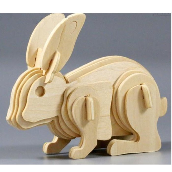 KAKA(TM) Creative 3-D Wooden Puzzle DIY Kits Child Educational 3D Wooden Jigsaw Puzzle Toy Brick Block Wood -Elk N7