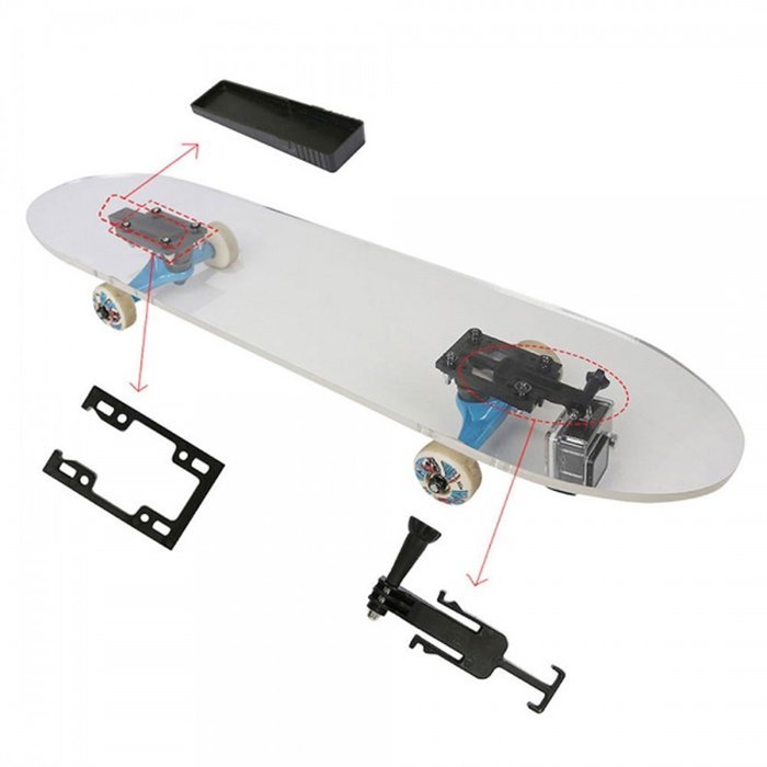 RHH GoPro Sports Camera Mount Riser Bracket Stash Box Drawer for Skateboard Black