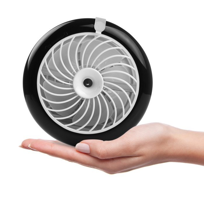 Pojazia Mini USB Output Electric Fan Rechargeable Humidifier Misting Fan (Pink) N19