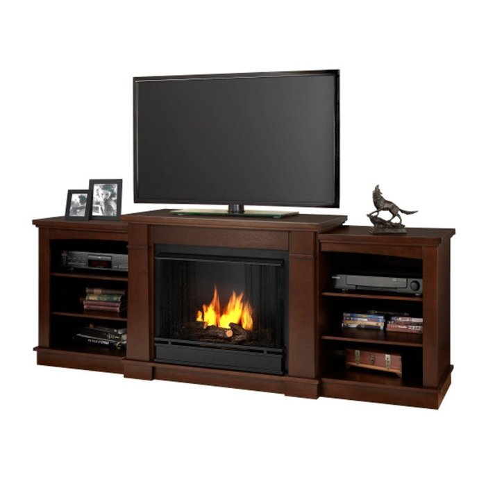 The Argyle Entertainment Center Ventless Gel Indoor Fireplace - Dark Espresso