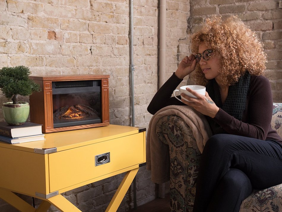 Green Peak Mini Wooden Fireplace N3