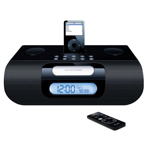 iLuv i277BLK iPod Alarm Clock Audio System with Bluepin (Black)