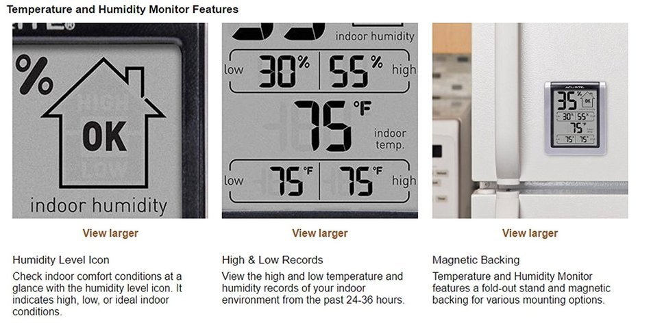 Indoor Humidity Monitor Termometor Gauge Hygrometer Wireless AcuRite, New!!! N2