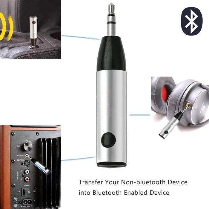 ESYNIC Bluetooth Receiver Adapter Mini Wireless Bluetooth 4.1 Car Kit 3.5mm Music AUX Audio Adaptor Hands-free... N2