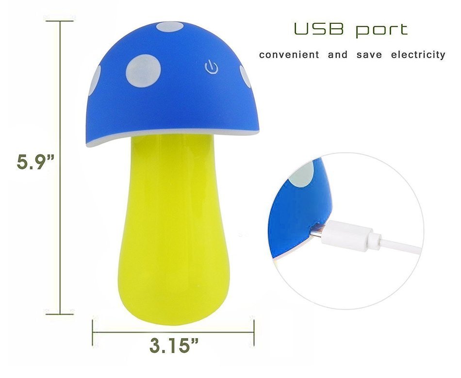 Ultrasonic Cool Mist Humidifier,MKLOT Home Mushroom Purifier Atomizer 200ml for Skin Moisturing Stealth Mask Auto... N2
