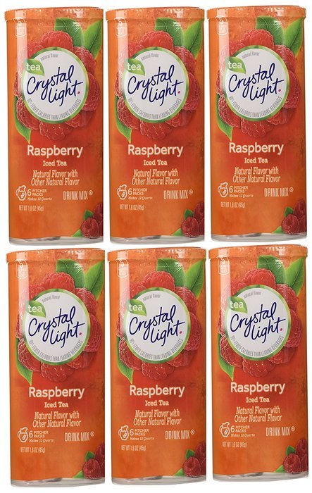 Crystal Light Raspberry Tea, (12-Quart) 1.6-Ounce Canisters (Pack of 6) N2