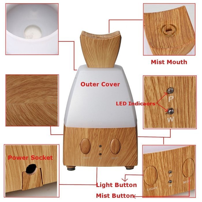 100-240V LED Air Humidifier Purifier Ultrasonic Aromatherapy Essential Oil Diffuser N7