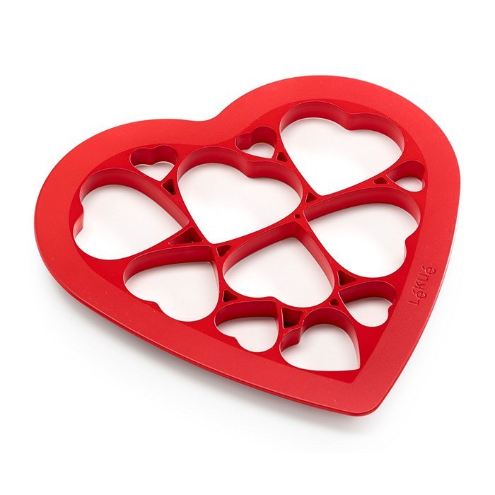 Lekue Cookie Cutter Puzzle, Hearts, Red N11