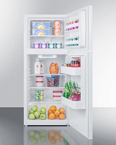 Summit FF1071W 24" Freestanding Top Freezer Refrigerator with 9.9 cu. ft. Capacity Frost-Free Operation Gallon...