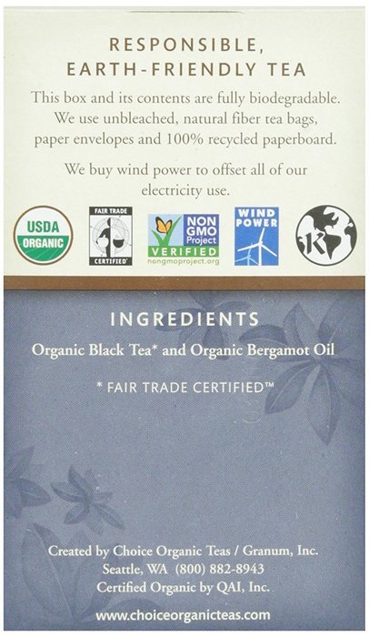 Choice Organic, Earl Grey Tea, 16 ct N5