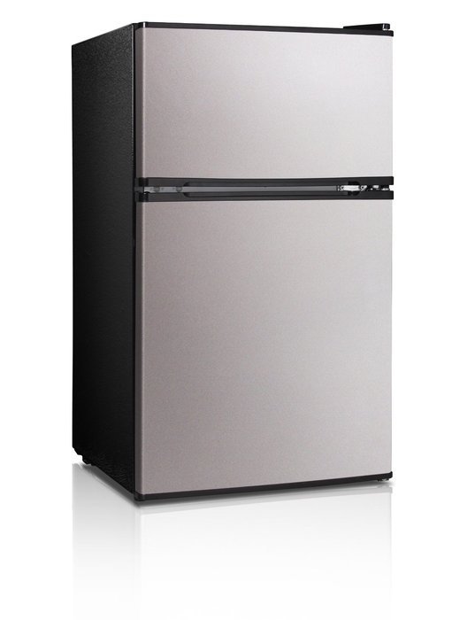 Midea WHD-113FB1 Compact Reversible Double Door Refrigerator and Freezer, 3.1 Cubic Feet, Black