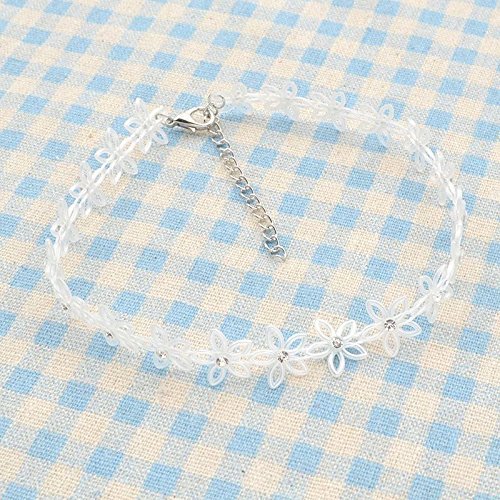 Choker Women Punk Lucky Grass Necklace Plastic Gold Silver Rhinestone Party N3