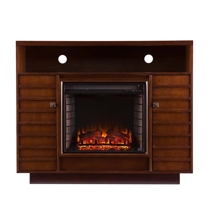 Southern Enterprises Inverness Media Electric Fireplace, Dark Tobacco/Espresso N4