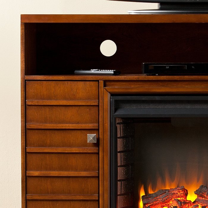 Southern Enterprises Inverness Media Electric Fireplace, Dark Tobacco/Espresso N6