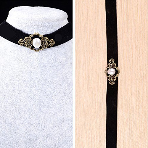 Vintage Black Velvet Retro Choker Collar Bib Necklace Charm Pendant Jewelry N3