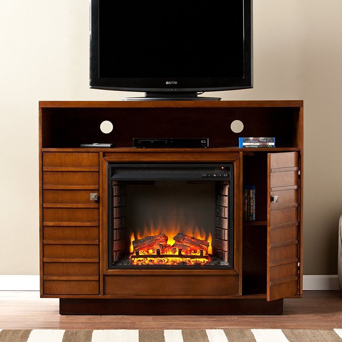 Southern Enterprises Inverness Media Electric Fireplace, Dark Tobacco/Espresso N7