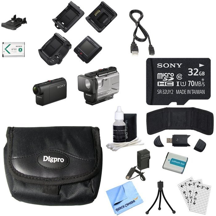 Sony HDRAS50R/B Full HD Action Cam + Live View Remote 32GB Memory Card Bundle includes HDRAS50R/B Action Cam,... N2
