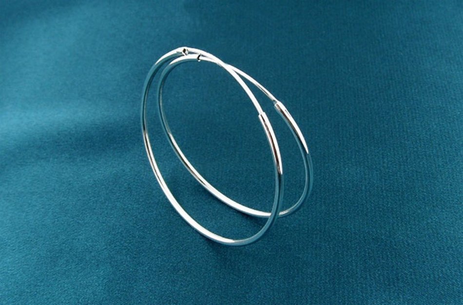 XDOBO Fashion 925 Sterling Silver Rounded Hoops Earrings Women's Jewellry (60mm/ 2.36 inches Diameter)
