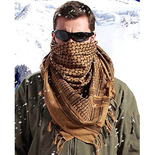 Winter Military Windproof Scarf Muslim Hijab Shemagh Tactical Desert Arabic Keffiyeh Scarf 100% Cotton Thickened... N3