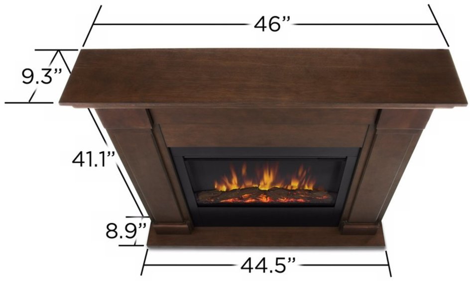 Real Flame Lowry Slim Line Electric Fireplace - Vintage Black Maple