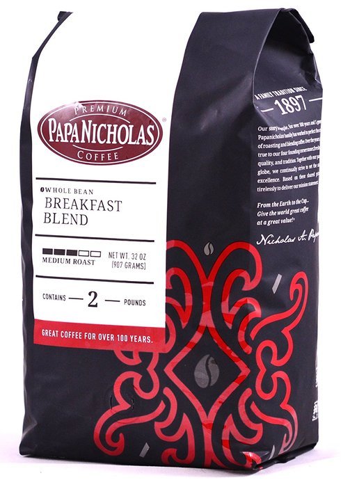 PapaNicholas Coffee Whole Bean Coffee, Italian Espresso, 10 Ounce N81