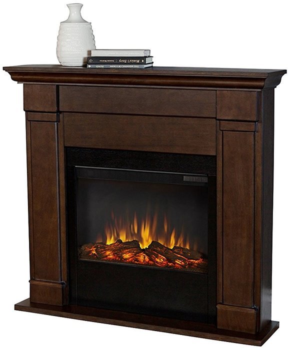 Real Flame Lowry Slim Line Electric Fireplace - Vintage Black Maple N2