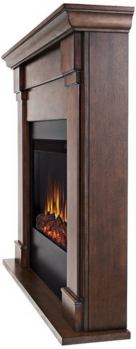 Real Flame Lowry Slim Line Electric Fireplace - Vintage Black Maple N3