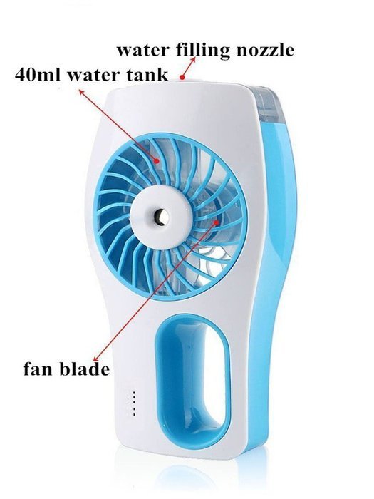 YANGHX Handheld Fan Humidifier Cooling Humidifier Spray Cooling Fan For Children, Friends, Boss, Workmate (BLUE)
