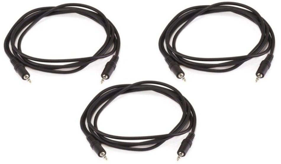 Monoprice 100647 50' 3.5mm Stereo Plug/Plug M/M Cable, Black