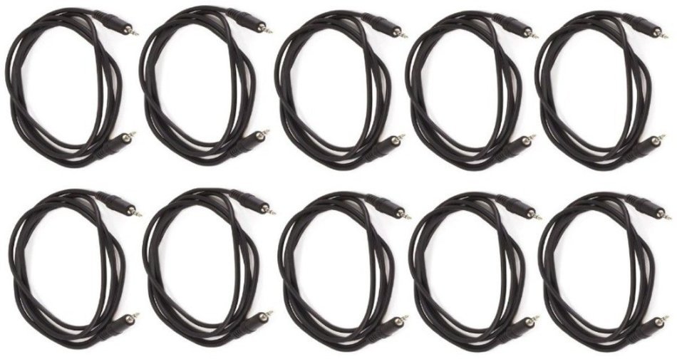 Monoprice 100647 50' 3.5mm Stereo Plug/Plug M/M Cable, Black N2