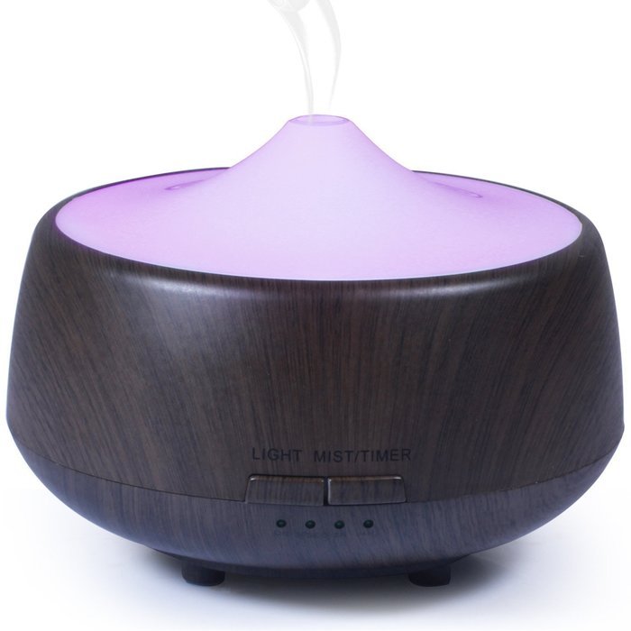 250ml Essential Oil Aromatherapy Diffuser Humidifier with 7 Color LED Lights (Light Wood) N7